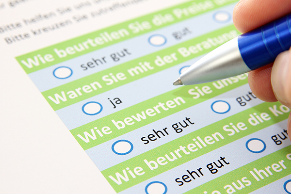 Bildausschnitt eines Formulars